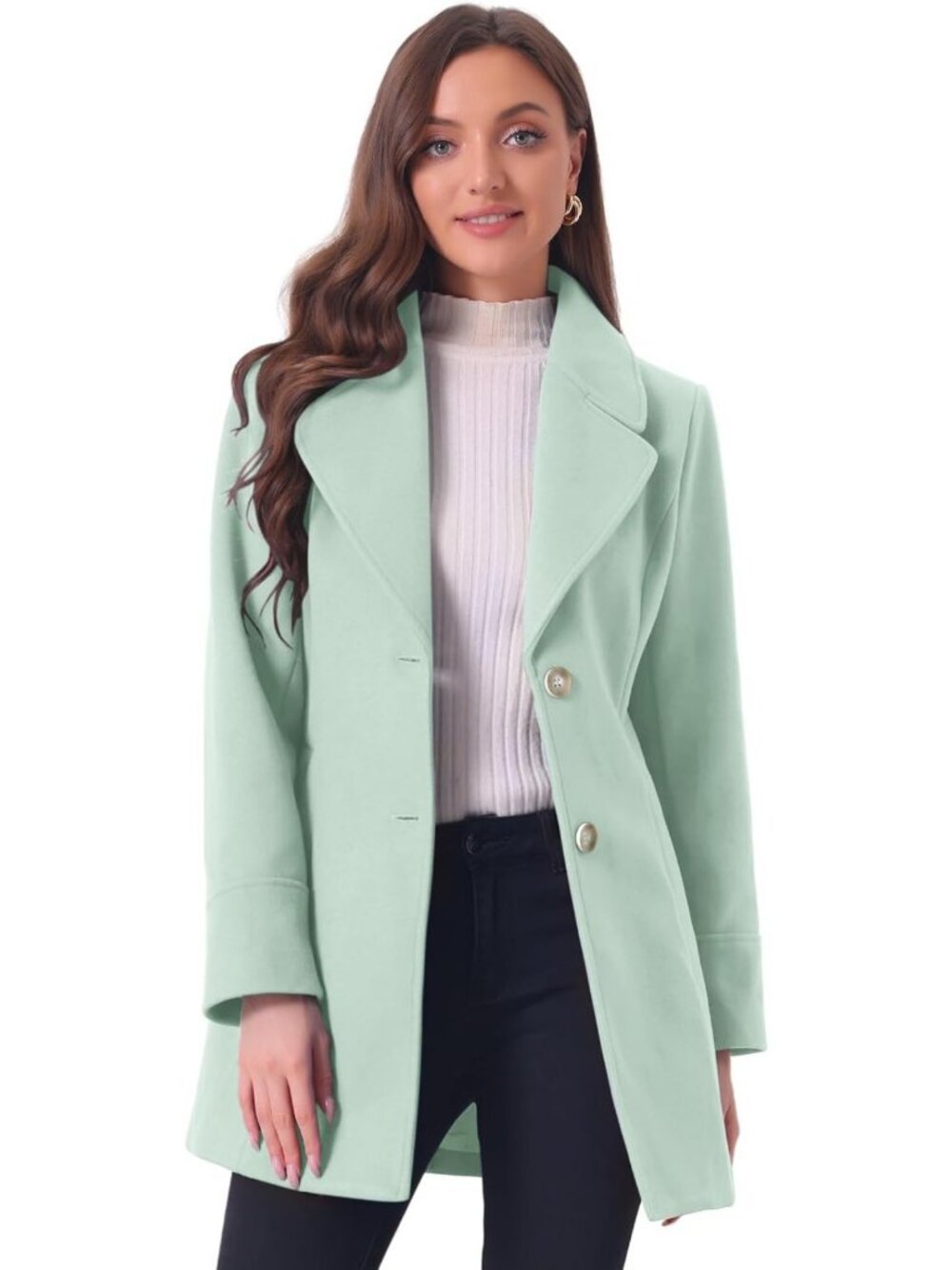 Elegant Women's Overcoat with Shawl Collar, Single Breasted Winter Coat